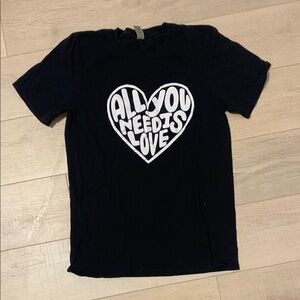 Gildan Black Tee with Heart Design